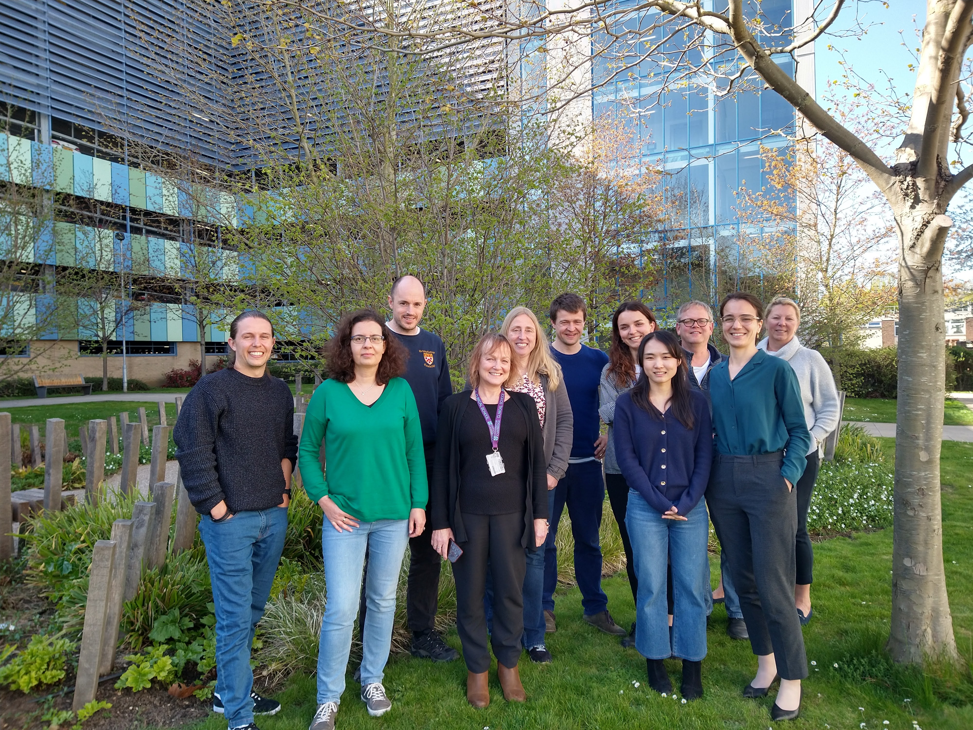 Group photo of WIDE members, taken in front of the MBU in April 2023